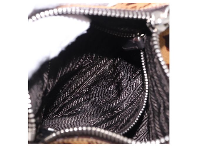 Borsa a tracolla PRADA in pelle Harako Marrone Argento Auth yk20826SAM - vista 25