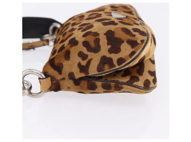 Borsa a tracolla PRADA in pelle Harako Marrone Argento Auth yk20826SAM - vista 4