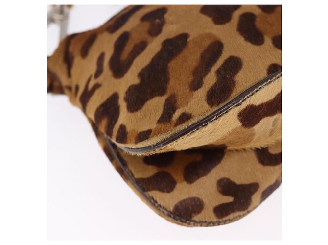 Borsa a tracolla PRADA in pelle Harako Marrone Argento Auth yk20826SAM - vista 8
