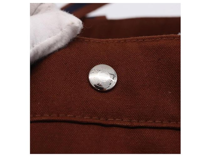 Hermès Borsa HERMES Fourre Tout GM Canvas Brown Silver Auth 199606A Marrone Argento - vista 17