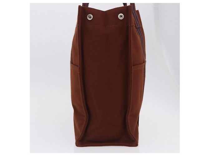 Hermès Borsa HERMES Fourre Tout GM Canvas Brown Silver Auth 199606A Marrone Argento - vista 3