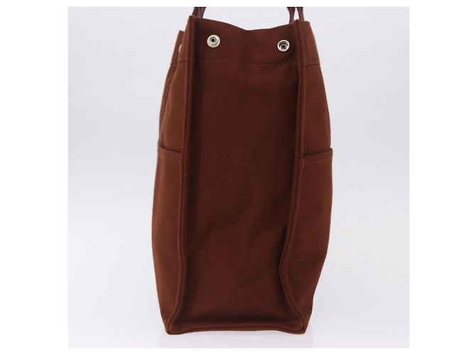 Hermès Borsa HERMES Fourre Tout GM Canvas Brown Silver Auth 199606A Marrone Argento - vista 4