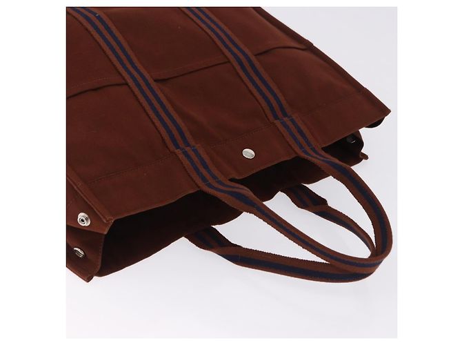 Hermès Borsa HERMES Fourre Tout GM Canvas Brown Silver Auth 199606A Marrone Argento - vista 6