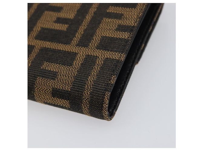 FENDI Portafoglio Mamma Baguette in tela Zucca Nero Marrone Auth 199693V - vista 15
