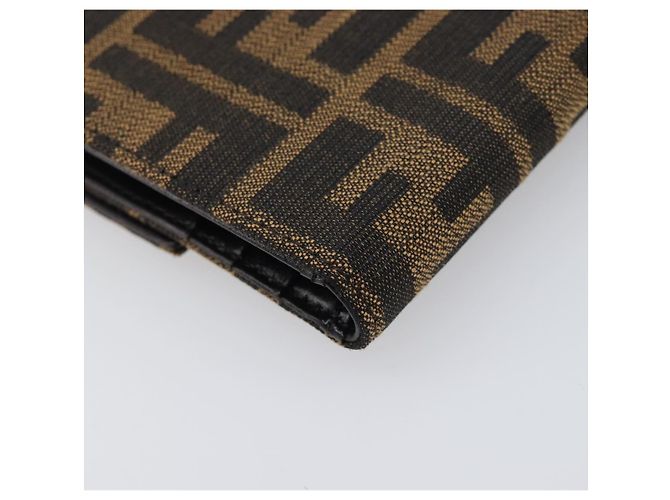 FENDI Portafoglio Mamma Baguette in tela Zucca Nero Marrone Auth 199693V - vista 16