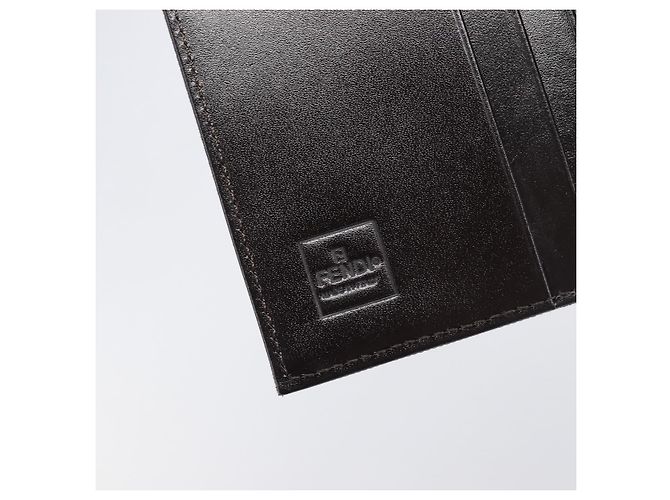 FENDI Portafoglio Mamma Baguette in tela Zucca Nero Marrone Auth 199693V - vista 20