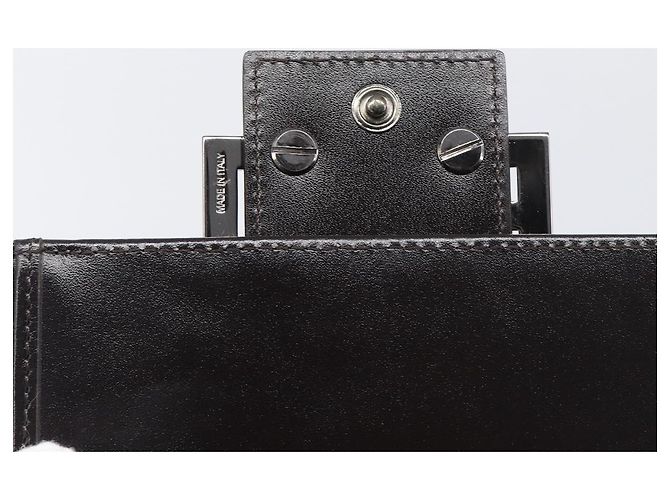 FENDI Portafoglio Mamma Baguette in tela Zucca Nero Marrone Auth 199693V - vista 8