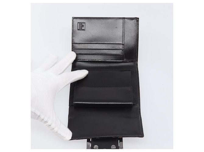 FENDI Portafoglio Mamma Baguette in tela Zucca Nero Marrone Auth 199693V - vista 9