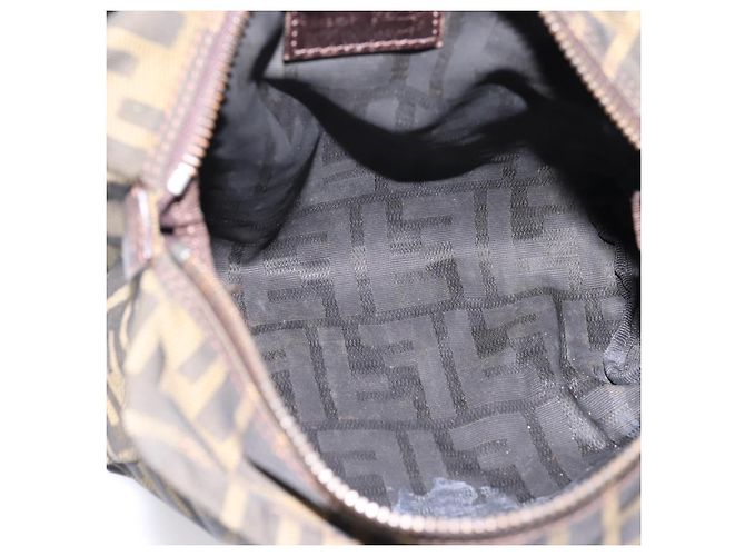Borsa a Mano FENDI Zucca Canvas Nero Marrone Auth 200235 - vista 11