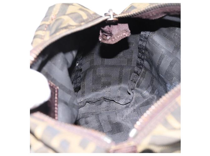 Borsa a Mano FENDI Zucca Canvas Nero Marrone Auth 200235 - vista 19