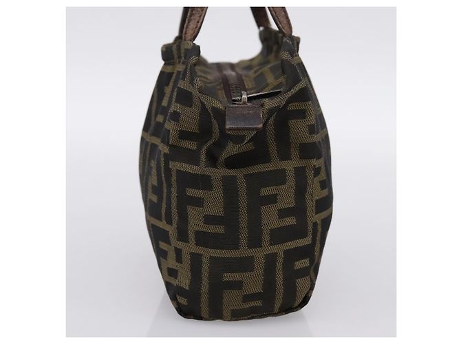 Borsa a Mano FENDI Zucca Canvas Nero Marrone Auth 200235 - vista 3