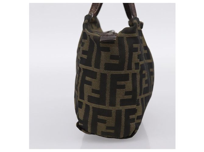 Borsa a Mano FENDI Zucca Canvas Nero Marrone Auth 200235 - vista 4