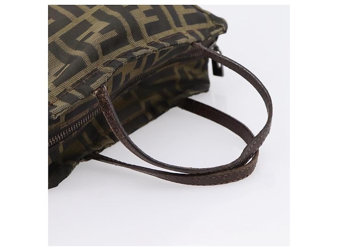 Borsa a Mano FENDI Zucca Canvas Nero Marrone Auth 200235 - vista 7