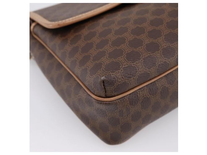 Céline Borsa a tracolla CELINE Macadam Canvas PVC Leather Brown Gold Auth ka5899 Marrone D'oro - vista 14