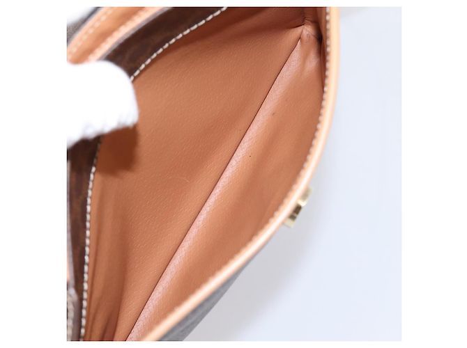 Céline Borsa a tracolla CELINE Macadam Canvas PVC Leather Brown Gold Auth ka5899 Marrone D'oro - vista 21