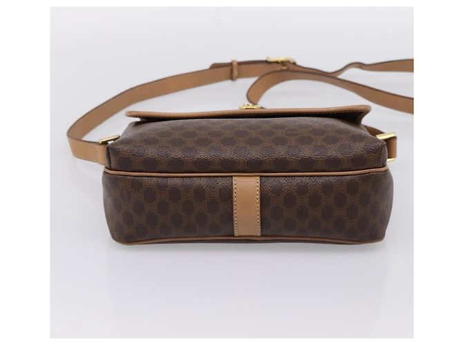 Céline Borsa a tracolla CELINE Macadam Canvas PVC Leather Brown Gold Auth ka5899 Marrone D'oro - vista 5