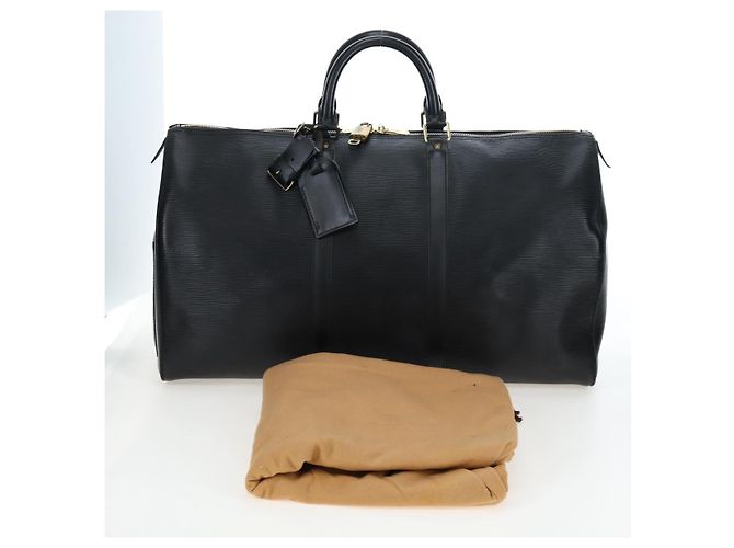 LOUIS VUITTON Epi Keepall 50 Boston Bag Black M42962 LV Auth 197495V Nero - vista 12