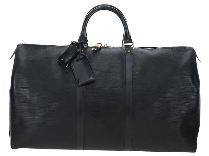 LOUIS VUITTON Epi Keepall 50 Boston Bag Black M42962 LV Auth 197495V Nero - vista 13