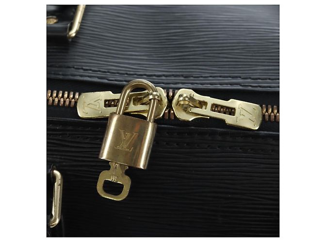 LOUIS VUITTON Epi Keepall 50 Boston Bag Black M42962 LV Auth 197495V Nero - vista 21