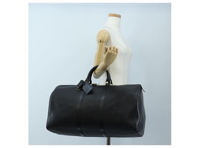 LOUIS VUITTON Epi Keepall 50 Boston Bag Black M42962 LV Auth 197495V Nero - vista 24
