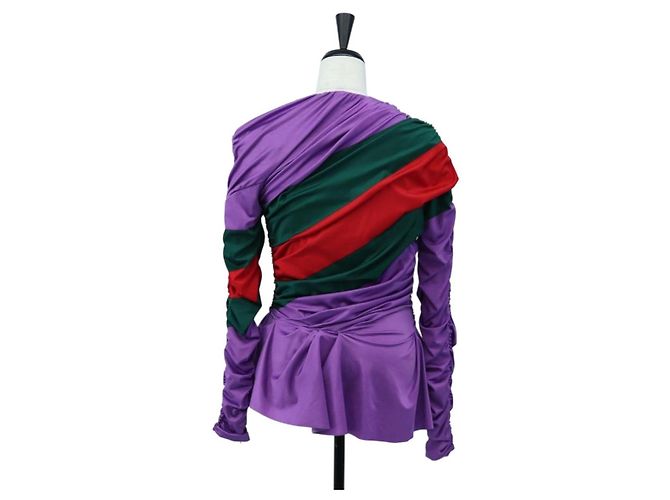 GUCCI Bluse aus Nylon The Hacker Project BALENCIAGA Collaboration Auth 198567M Lila - Ansicht 2