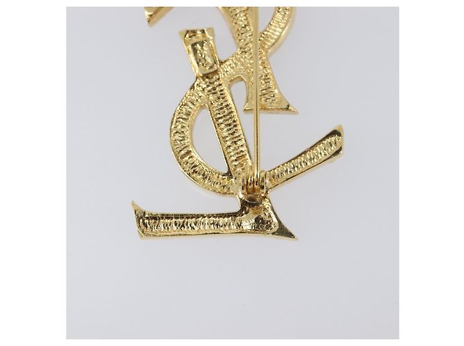 SAINT LAURENT Spilla Cassandra metal Gold Auth yk20754M D'oro - vista 10