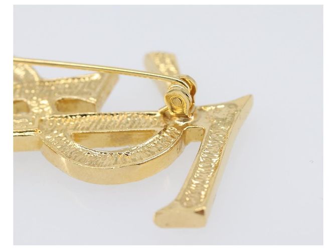 SAINT LAURENT Spilla Cassandra metal Gold Auth yk20754M D'oro - vista 12