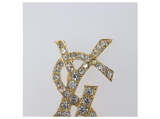 SAINT LAURENT Spilla Cassandra metal Gold Auth yk20754M D'oro - vista 3