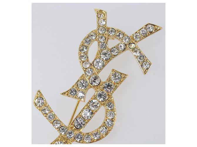 SAINT LAURENT Spilla Cassandra metal Gold Auth yk20754M D'oro - vista 5