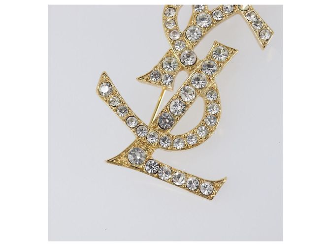 SAINT LAURENT Spilla Cassandra metal Gold Auth yk20754M D'oro - vista 6
