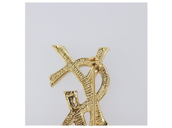 SAINT LAURENT Spilla Cassandra metal Gold Auth yk20754M D'oro - vista 8