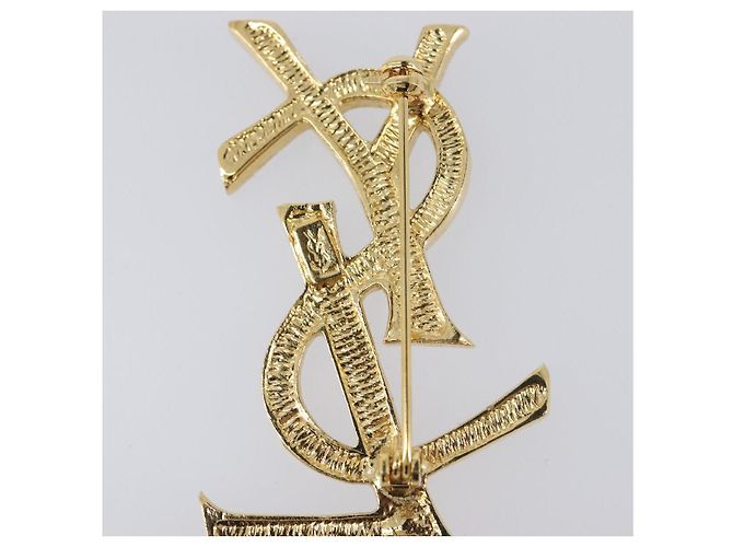 SAINT LAURENT Spilla Cassandra metal Gold Auth yk20754M D'oro - vista 9