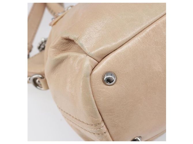 Borsa Miu Miu Vitellolux in pelle 2way Beige Silver Auth 197230V Argento - vista 15