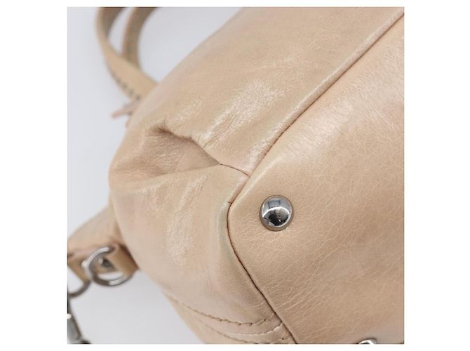 Borsa Miu Miu Vitellolux in pelle 2way Beige Silver Auth 197230V Argento - vista 17