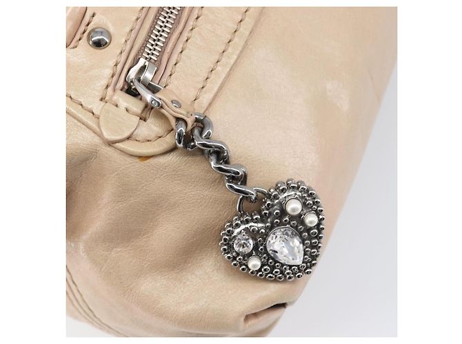Borsa Miu Miu Vitellolux in pelle 2way Beige Silver Auth 197230V Argento - vista 18