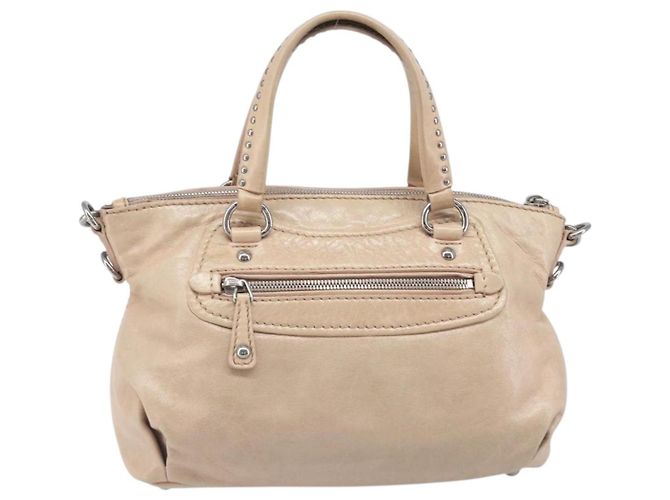 Borsa Miu Miu Vitellolux in pelle 2way Beige Silver Auth 197230V Argento - vista 2