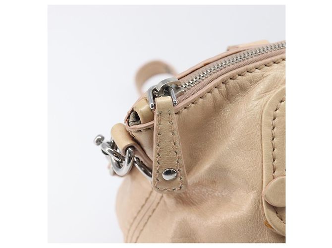 Borsa Miu Miu Vitellolux in pelle 2way Beige Silver Auth 197230V Argento - vista 20
