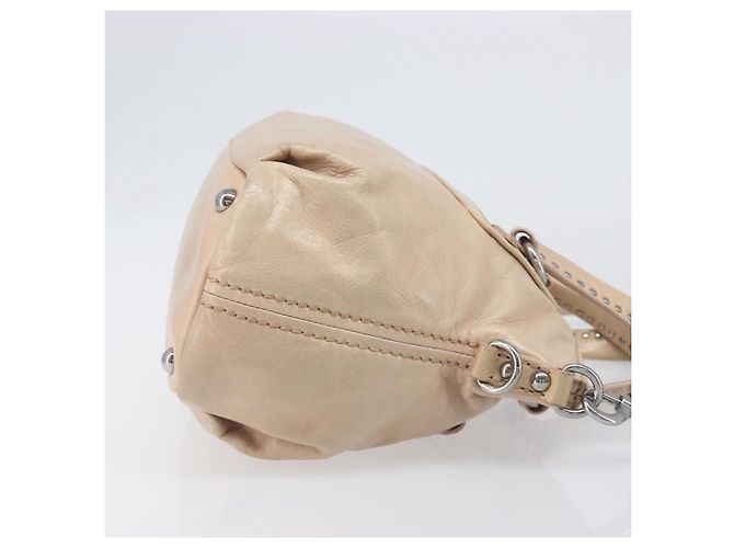 Borsa Miu Miu Vitellolux in pelle 2way Beige Silver Auth 197230V Argento - vista 3