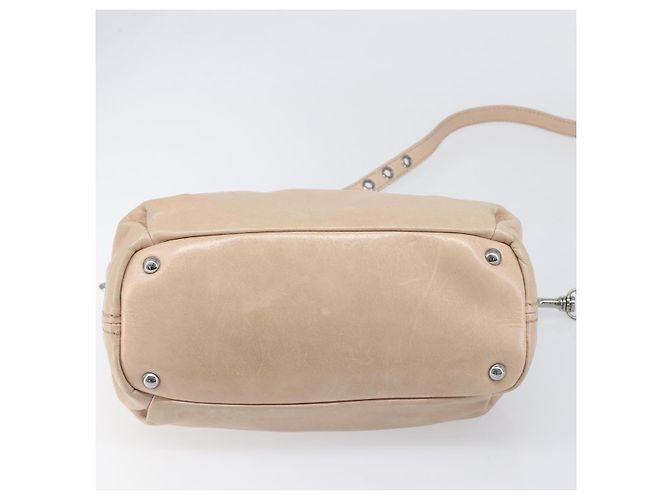 Borsa Miu Miu Vitellolux in pelle 2way Beige Silver Auth 197230V Argento - vista 5