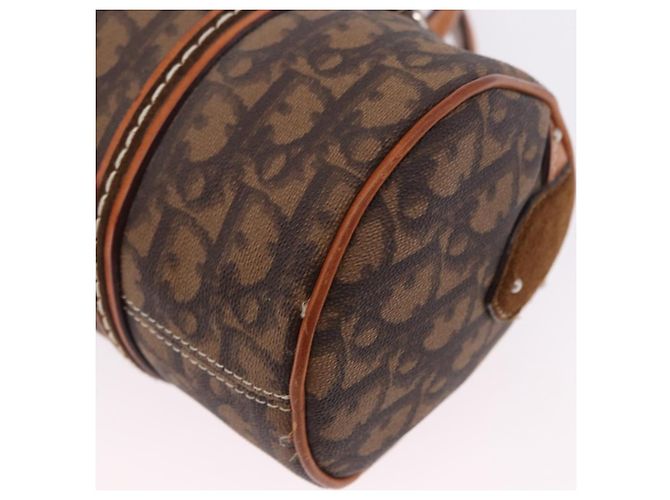 Borsa a mano Christian Dior Trotter Canvas Romantic PVC Marrone Argento Auth 195408SAV - vista 15