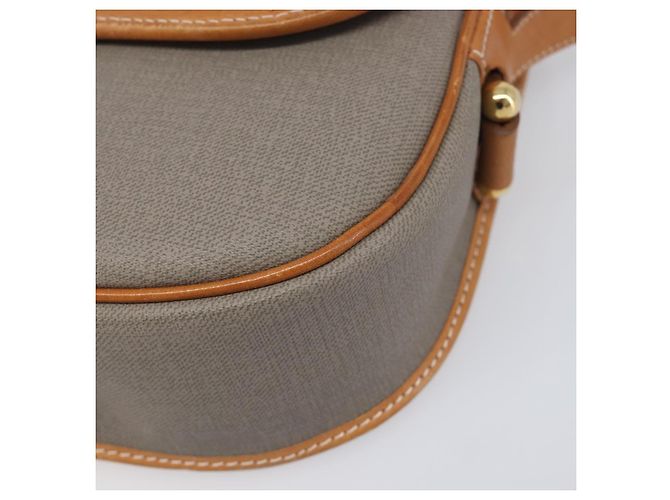 Borsa a tracolla Christian Dior PVC Canvas Gray Gold Auth BA15092 Marrone D'oro - vista 14
