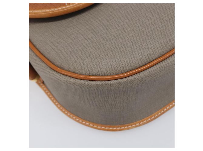 Borsa a tracolla Christian Dior PVC Canvas Gray Gold Auth BA15092 Marrone D'oro - vista 15