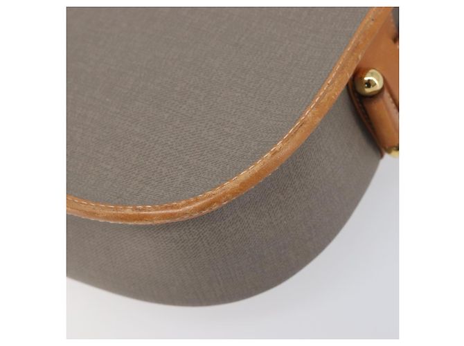 Borsa a tracolla Christian Dior PVC Canvas Gray Gold Auth BA15092 Marrone D'oro - vista 16