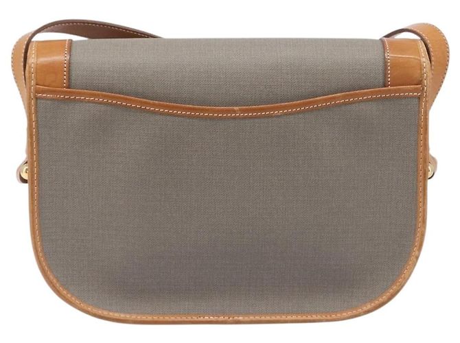 Borsa a tracolla Christian Dior PVC Canvas Gray Gold Auth BA15092 Marrone D'oro - vista 2