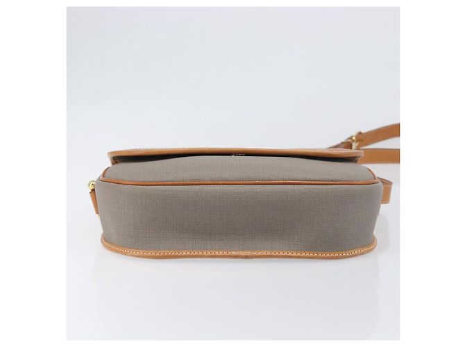 Borsa a tracolla Christian Dior PVC Canvas Gray Gold Auth BA15092 Marrone D'oro - vista 5
