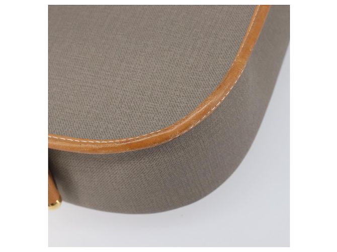 Borsa a tracolla Christian Dior PVC Canvas Gray Gold Auth BA15092 Marrone D'oro - vista 9