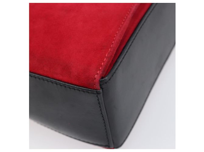 Céline Borsa a tracolla Circle CELINE Suede Red Gold Auth 198547A Rosso D'oro - vista 15