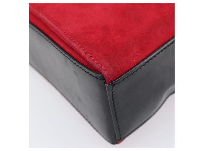 Céline Borsa a tracolla Circle CELINE Suede Red Gold Auth 198547A Rosso D'oro - vista 16