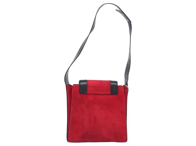 Céline Borsa a tracolla Circle CELINE Suede Red Gold Auth 198547A Rosso D'oro - vista 2