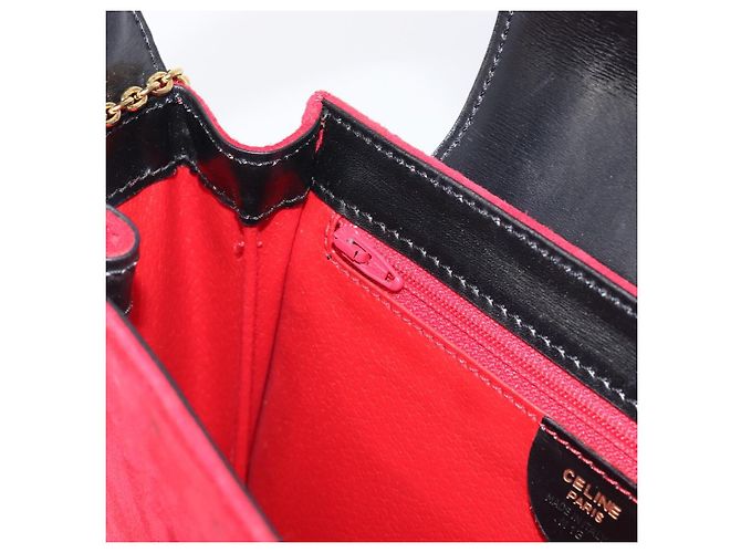 Céline Borsa a tracolla Circle CELINE Suede Red Gold Auth 198547A Rosso D'oro - vista 21